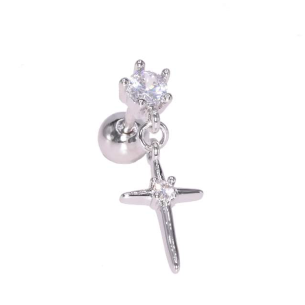 Labret mit hängendem Kreuz